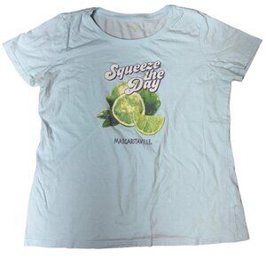 Margaritaville Squeeze The Day Womens T-Shirt XL Cotton/Poly Blend Light Blue